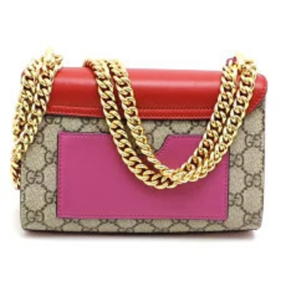 Gucci Chain Shoulder Padlock Supreme Red GG Bag